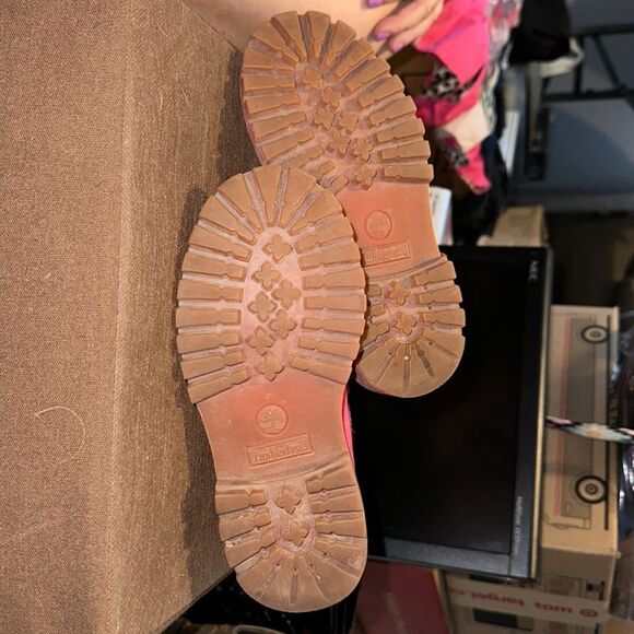 Timberland Boots Toddler Girls' Pink Suede Size 12 - Good Condition - Picture 3 of 4